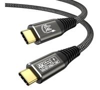 EUDOBEL Câble USB C 20 Gbps 1 m, câble vidéo USB C vers USB C 4K @ 144 Hz 5K @ 60 Hz, 240 W USBC 3.2 Gen2 pour Thunderbolt 4, Thunderbolt 3, iPhone 16, iPhone 15, MacBook, moniteur, Switch, VR, SSD