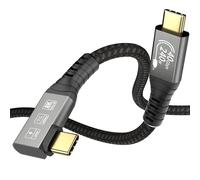 EUDOBEL Câble USB4,supporte 8K@60Hz,240W 48V/5A,40Gbps USB-C vers USB-C Cable Court 0,5m pour Thunderbolt 4/3, iPhone 15Pro,MacBook,Docking Station,SSD,Moniteur,Hub,Typ-C Laptops(90 Degrés)
