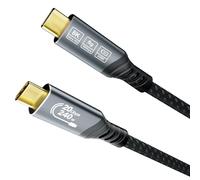 EUDOBEL Cable USBC C USBC 0,5m (20Gbps Cordon USB C 3.2 Gen 2×2, vidéo 8K@30Hz, 4K@144Hz/ 60Hz) 240W Cable USB C charge rapide pour Thunderbolt 4/3, iPhone 17, MacBook Pro, iPad, SSD, Docking station
