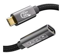 EUDOBEL Rallonge USB C 2m,40Gbps Cable Rallonge USB C,Mâle à Femelle USB 4 8K@60Hz,PD 3.1 240W 5A Cable Extension USB C Nylon Tressé Compatible avec Thunderbolt 4/3,MacBook,iPhone 15Pro,MacBook