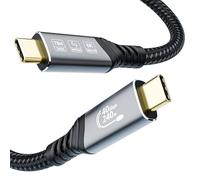 EUDOBEL Thunderbolt 4 Cable 0.5m, USB-C 8K@60Hz 4K@144Hz PD3.1 240W 5A 40Gbps pour eGPU, SSD, MacBook, Docking, Hub, VR, Mac Mini, Affichage