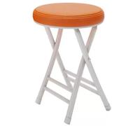 EudoER Tabouret Pliable Minimaliste en Cuir Noir rembourré, capacité de 150 kg, Hauteur 50,8 cm, Tabouret de Bar pour Cuisine, Salle à Manger (Orange)