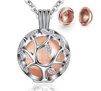 Eudora Collier urne pour Cendres Bijoux de crémation Cendres Collier Cage avec pendentifs à Billes pour Cendres Souvenir Collier Cadeau commémoratif pour Animal de Compagnie Humain，61cm