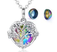 EUDORA Collier Urne pour cendres Collier de crémation pour les cendres Pendentif arbre de vie pour les cendres Collier souvenir funéraire pour les humains animaux de compagnie, 61cm