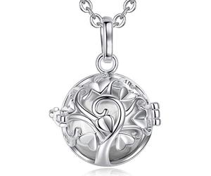 EUDORA Harmony Ball Arbre De L'amour Médaillon Pendentif Chime Ball Collier pour Maternité Parfum Cage pour Femmes Mère Bijoux Nice Cadeau, 88.9cm