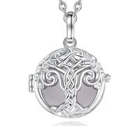 EUDORA Harmony Ball Arbre de Vie Collier de Grossesse pour Femme, Abgel Caller Pendentif Musique Carillon Souhaitant Bell Mexico Ball Bijoux Cadeau pour Femme Enceinte, 45" + 30"