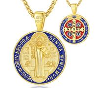 EUDORA Harmony Ball Argent Sterling 925 Saint Michel Christophe Antoine Benoît Jude Thaddée Vierge Marie Archanges Gabriel Collier pour Femme Homme, Protection Amulette Bijoux Cadeau, 22"+24"