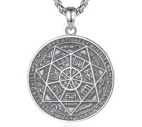 EUDORA Harmony Ball Argent Sterling 925 Saint Michel Christophe Antoine Benoît Jude Thaddée Vierge Marie Archanges Gabriel Collier pour Femme Homme, Protection Amulette Bijoux Cadeau, 22"+24"