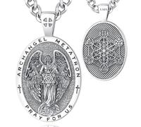 EUDORA Harmony Ball Argent Sterling 925 Saint Michel Christophe Antoine Benoît Jude Thaddée Vierge Marie Archanges Gabriel Collier pour Femme Homme, Protection Amulette Bijoux Cadeau, 22"+24"