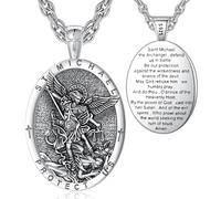 EUDORA Harmony Ball Argent Sterling 925 Saint Michel Christophe Antoine Benoît Jude Thaddée Vierge Marie Archanges Gabriel Collier pour Femme Homme, Protection Amulette Bijoux Cadeau, 22"+24"