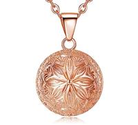 EUDORA Harmony Ball Bola Angel Caller Llamador de Ángeles Collier pour femme enceinte, Angel Wishing Chime Harmony Mexico Ball Rose Gold Pendentif Bijoux Cadeau pour future maman, 45"+30"