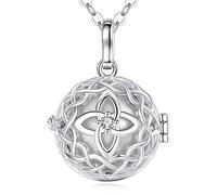 EUDORA Harmony Ball Bola de grossesse Collier avec Pendentif ange pour Femme, Mexique avec nœud celtique et clochette, cadeau pour mère et fille, 114,3 cm + 76,2 cm