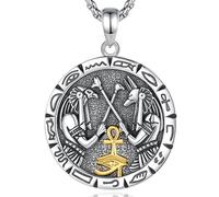 EUDORA Harmony Ball Collier Anu n Argent Sterling 925 pour Femme Homme, Déesse égyptienne Ankh Pendentif Dieu des Morts Egypte Ancienne Potection Bijoux Cadeau pour Femme Mari, 22"/24"