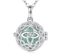 EUDORA Harmony Ball Collier avec pendentif ange pour femme de grossesse, Mexique avec nœud celtique et clochette, cadeau pour mère et fille, 114,3 cm + 76,2 cm