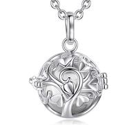 EUDORA Harmony Ball Collier Bola de Grossesse Arbre de Vie avec Mexique Maternité Pendentif Musique Carillon Boule pour Enceinte mère bébé Cadeau, chaîne de 76 cm + 114 cm