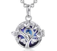 EUDORA Harmony Ball Collier Bola de Grossesse Arbre de Vie avec Mexique Maternité Pendentif Musique Carillon Boule pour Enceinte mère bébé Cadeau, chaîne de 76 cm + 114 cm