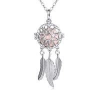 EUDORA Harmony Ball Collier Bola de Grossesse Attrape rêves pour Femmes Enceinte avec Collier Musique Carillon Bell Pendentif de la Plume Femmes Mère bébé Cadeau Original, 76cm +114cm