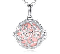 EUDORA Harmony Ball Collier Bola de Grossesse pour Femme Enceinte, Collier Arbre de Vie Pendentif bola Mexicain pour Femme, Cadeau pour Future mère Bijoux, chaîne 114 cm + 76cm