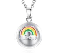 EUDORA Harmony Ball Collier Bola de Grossesse pour Femme Maman, Pendentif Boule Carillon Musical pour Femme Enceinte Future Maman Cadeau Original Bijoux, 114cm+76cm