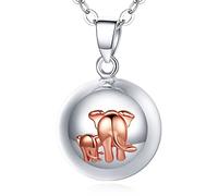 EUDORA Harmony Ball Collier Bola de Grossesse pour Femmes avec Empreinte de Main, Collier Musique Balle Pendentif pour Femme Enceinte Future Mère Cadeau Original, 76cm +114cm