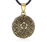 EUDORA Harmony Ball Collier Bola de Grossesse pour Femmes Enceinte, Vintage Style Pendentif Colliers avec Musique Balle pour Maman bébé Cadeau Bijoux, 76cm + 114cm Chaîne