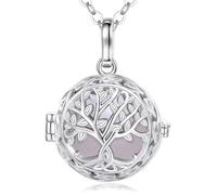 EUDORA Harmony Ball Collier de Grossesse pour Femme, Arbre de Vie Abgel Appelant Pendentif Musique Carillon Souhaitant Bell Mexico Ball Bijoux Cadeau pour Future Maman, 45" + 30"