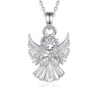 EUDORA Harmony Ball Collier en Argent Sterling avec Croix pour Homme et Femme, Pendentif Ankh Collier Caravaca Crucifix Croix de Jésus, Collier de Saint Michel Cadeau, 55,9 cm/61 cm