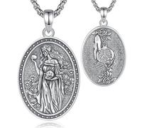 EUDORA Harmony Ball Collier Perséphone Déesse Grecque du Printemps et Des Enfers en Argent Sterling S925, Pendentif Vintage Perséphone Déesse Grecque du Printemps et des Enfers Bijoux Cadeaux, 22"+2"