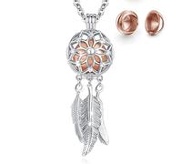 EUDORA Harmony Ball Collier Urne pour Cendres Crémation Collier Attrapeur de Rêves pour Souvenir Bijoux Cadeau Commémoratif pour Cendres Humaines Chien Chat, 61cm