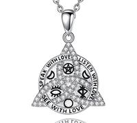 EUDORA Harmony Ball Noeud de la Trinité Celtique en Argent Sterling pour Femme, Viking North Triquetra CZ Pendentif Bijoux Cadeau pour Filles Maman Amis, Chaîne de 18 Pouces