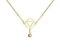 EUEAVAN Alcooliques Anonymes AA Collier Cercle Triangle Pendentif de guérison Bijoux de rétablissement sobre Nouveau départ Cadeau de sobriété pour femmes (Or)