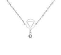 EUEAVAN Alcooliques Anonymes AA Collier Cercle Triangle Pendentif de guérison Bijoux de rétablissement sobre Nouveau départ Cadeau de sobriété pour femmes (Argent)