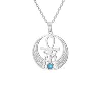 EUEAVAN Ankh Croix oeil d'Horus pierres précieuses collier e vie scarabée pendentif déesse égyptienne Isis collier ancien égyptien Protection amulette bijoux religieux pour femmes hommes