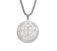 EUEAVAN Archange Gabriel Collier Amulette Protection Collier Ange Gardien Médaille Archange Michel Pendentif Salomon Insigne Saint Archange Bijoux pour hommes, Acier inoxydable, Pas de gemme