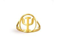 EUEAVAN Bague avec symbole Psi - Alphabet grec - Psychologie - Psychiatrie - Symbole médical - Bijoux psychothérapeute - Cadeau pour femme et homme, Acier inoxydable, Aucune pierre précieuse