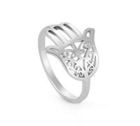 EUEAVAN Bague en acier inoxydable avec main de Fatima mauvais œil pour | Œil du diable turc, main de Fatma, étoile de David, amulette de protection de la Kabbale, bijoux religieux, cadeau juif