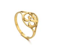 EUEAVAN Bague OM OHM AUM AUM - Harmonie spirituelle hindoue - Symboles sanskrit - Fleur de vie - Chakra - Yoga - Mandala - Amulette bouddhiste hindouiste - Bijou religieux - Cadeau de méditation