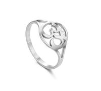 EUEAVAN Bague OM OHM AUM AUM - Harmonie spirituelle hindoue - Symboles sanskrit - Fleur de vie - Chakra - Yoga - Mandala - Amulette bouddhiste hindouiste - Bijou religieux - Cadeau de méditation
