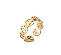 EUEAVAN Bague réglable en forme d'étoile de David Chai pour femme - Main de Fatma - Amulette de protection juive - Foi hébraïque - Kabbale - Cadeau Israël Hanoukka, Réglable, Acier inoxydable, Pas de