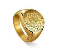 EUEAVAN Bague sceaux des 7 archanges pour homme Sigil de l'archange Saint Michel Bague patron saint talisman gardien chrétien cadeau païen, Acier inoxydable, Pas de pierre précieuse