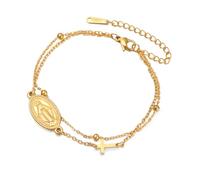EUEAVAN Boucles d'oreilles Croix de la Vierge Marie pour femmes Virgen de Guadalupe Notre-Dame de Guadalupe Boucles d'oreilles Marie Miraculous Medal Amulette Bijoux catholique Cadeau (or 2)
