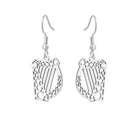 EUEAVAN Boucles d'oreilles en forme de harpe irlandaise pour femme, instrument de musique, bijoux du patrimoine celtique, cadeau de la Saint-Patrick pour les amateurs de musique