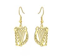 EUEAVAN Boucles d'oreilles en forme de harpe irlandaise pour femme, instrument de musique, bijoux du patrimoine celtique, cadeau de la Saint-Patrick pour les amateurs de musique