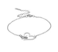 EUEAVAN Bracelet à breloques ciseaux et peigne Bracelet ajustable Bijoux de coiffeur Bracelets à maillons coeur d'amour