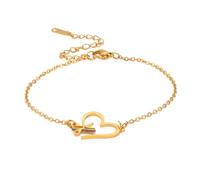 EUEAVAN Bracelet à breloques ciseaux et peigne Bracelet ajustable Bijoux de coiffeur Bracelets à maillons coeur d'amour