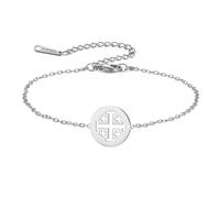 EUEAVAN Bracelet avec croix de Jérusalem, croisés, chevaliers, templiers, fait à la main, bracelet porte-bonheur grec, religieux, médiéval, chrétien, cadeau de baptême pour homme et femme, Réglable