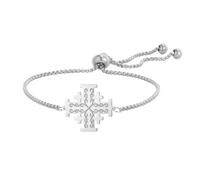 EUEAVAN Bracelet avec croix de Jérusalem, croisés, chevaliers, templiers, fait à la main, bracelet porte-bonheur grec, religieux, médiéval, chrétien, cadeau de baptême pour homme et femme