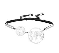 EUEAVAN Bracelet boussole réglable Continents Terre Wanderlust Mère Terre Carte du monde Fait à la main Corde rouge Bracelet pour couple Bijoux d'amitié Cadeau de remise de diplôme pour voyageur