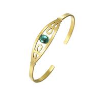 EUEAVAN Bracelet croix Ankh Égyptien Africain Clé de la vie Bracelet rigide Égypte antique Amulette Bijoux religieux Cadeau pour femmes et hommes (or)