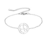 EUEAVAN Bracelet de cheville pour femme avec sigil de Lilith - Fait à la main - Corde tressée - Cordon rouge porte-bonheur - Amulette gothique triple lune - Bijoux mythologiques païens - Cadeau de